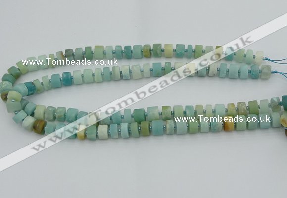 CRB469 15.5 inche 6*10mm tyre matte amazonite gemstone beads