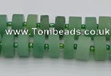 CRB472 15.5 inches 5*8mm tyre green aventurine beads wholesale