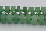 CRB472 15.5 inches 5*8mm tyre green aventurine beads wholesale