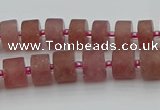 CRB478 15.5 inches 6*10mm tyre strawberry quartz beads wholesale