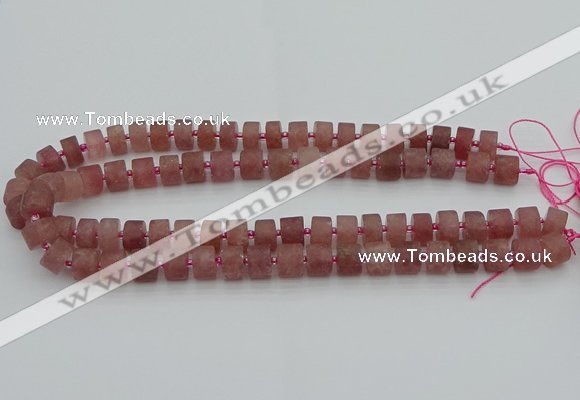 CRB478 15.5 inches 6*10mm tyre strawberry quartz beads wholesale