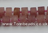 CRB479 15.5 inches 7*12mm tyre strawberry quartz beads wholesale