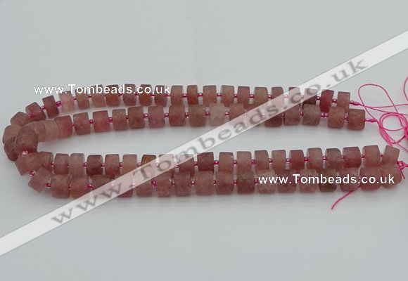 CRB479 15.5 inches 7*12mm tyre strawberry quartz beads wholesale