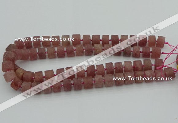 CRB480 15.5 inches 8*14mm tyre strawberry quartz beads wholesale