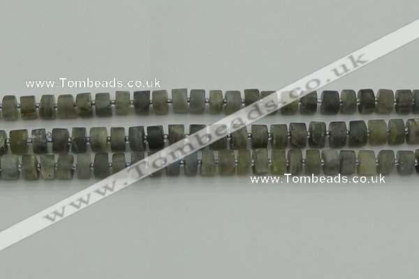 CRB483 15.5 inches 6*10mm tyre labradorite gemstone beads