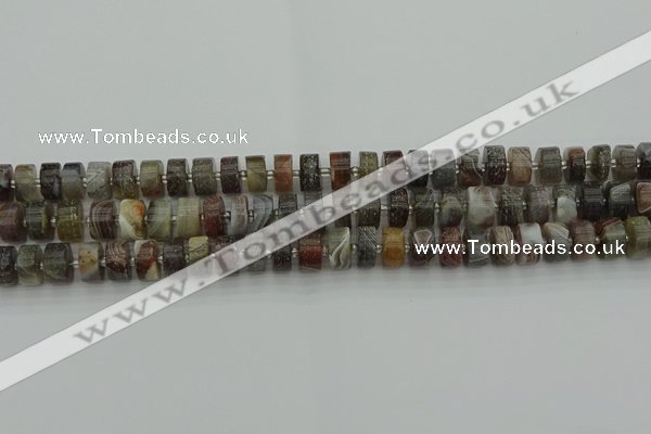 CRB487 15.5 inches 5*8mm tyre matte botswana agate beads wholesale