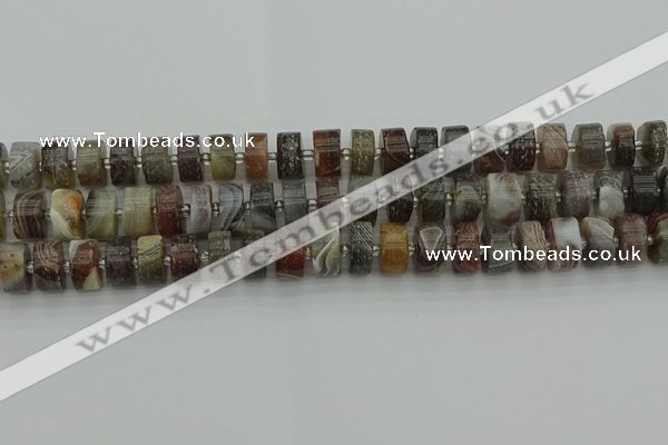 CRB489 15.5 inches 6*12mm tyre matte botswana agate beads wholesale