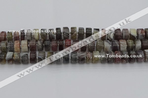 CRB490 15.5 inches 7*14mm tyre matte botswana agate beads wholesale