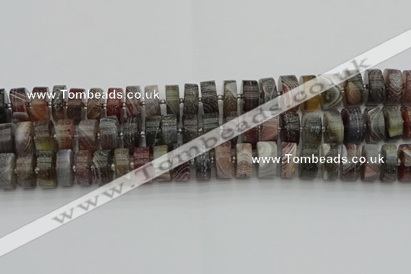 CRB491 15.5 inches 8*16mm tyre matte botswana agate beads wholesale