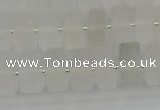 CRB500 15.5 inches 6*10mm tyre matte white crystal beads wholesale