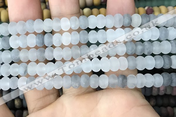 CRB5001 15.5 inches 4*6mm rondelle matte cloudy quartz beads wholesale