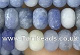 CRB5005 15.5 inches 4*6mm rondelle matte blue aventurine beads