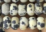 CRB5009 15.5 inches 4*6mm rondelle matte dalmatian jasper beads
