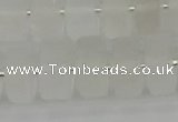 CRB502 15.5 inches 7*14mm tyre matte white crystal beads wholesale