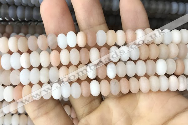 CRB5053 15.5 inches 5*8mm rondelle matte pink aventurine beads