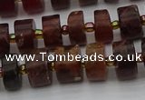 CRB506 15.5 inches 6*10mm tyre orange garnet beads wholesale