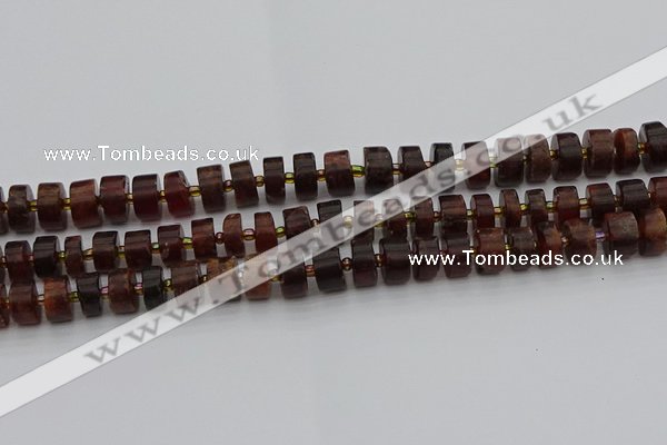 CRB506 15.5 inches 6*10mm tyre orange garnet beads wholesale