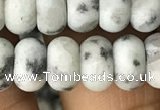 CRB5060 15.5 inches 5*8mm rondelle matte sesame jasper beads