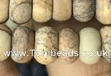 CRB5061 15.5 inches 5*8mm rondelle matte picture jasper beads