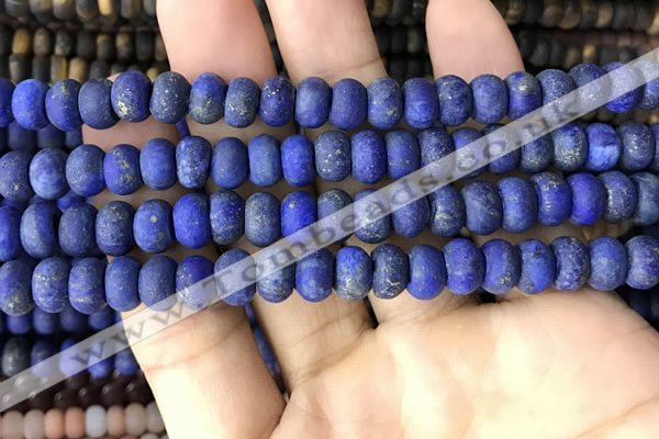 CRB5075 15.5 inches 5*8mm rondelle matte lapis lazuli beads wholesale