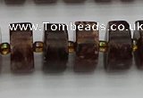 CRB509 15.5 inches 8*16mm tyre orange garnet beads wholesale