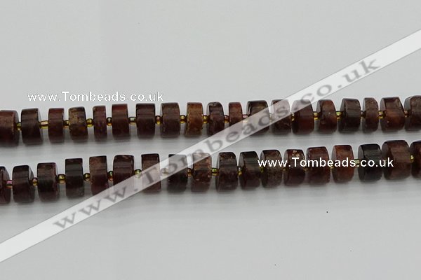 CRB509 15.5 inches 8*16mm tyre orange garnet beads wholesale