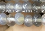 CRB5112 15.5 inches 4*6mm faceted rondelle grey agate beads