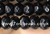 CRB5113 15.5 inches 4*6mm faceted rondelle black agate beads