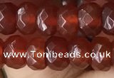 CRB5114 15.5 inches 4*6mm faceted rondelle red agate beads