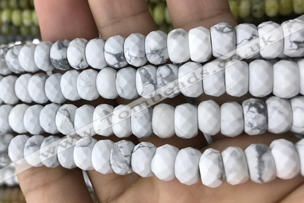 CRB5150 15.5 inches 5*8mm faceted rondelle white howlite beads