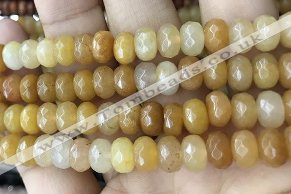 CRB5155 15.5 inches 5*8mm faceted rondelle yellow aventurine beads