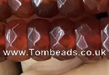 CRB5162 15.5 inches 5*8mm faceted rondelle red agate beads