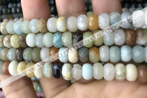 CRB5164 15.5 inches 5*8mm faceted rondelle amazonite beads wholesale