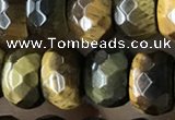 CRB5166 15.5 inches 5*8mm faceted rondelle yellow tiger eye beads