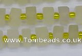 CRB518 15.5 inches 5*8mm tyre matte lemon quartz beads