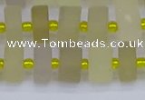 CRB519 15.5 inches 6*10mm tyre matte lemon quartz beads