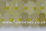 CRB520 15.5 inches 6*12mm tyre matte lemon quartz beads