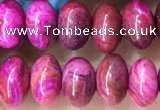 CRB5303 15.5 inches 4*6mm rondelle fuchsia crazy lace agate beads