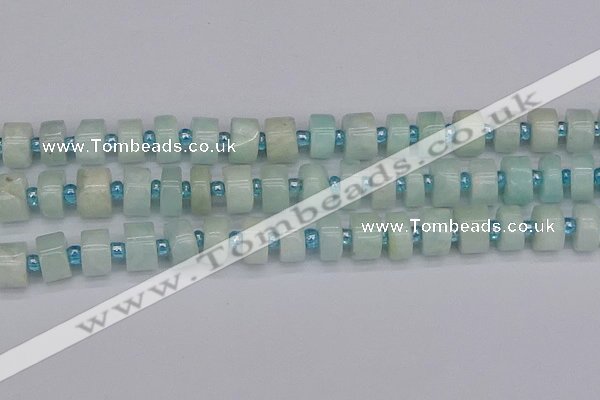 CRB533 15.5 inches 7*14mm tyre Chinese amazonite beads wholesale