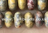 CRB5335 15.5 inches 5*8mm rondelle leopard skin jasper beads