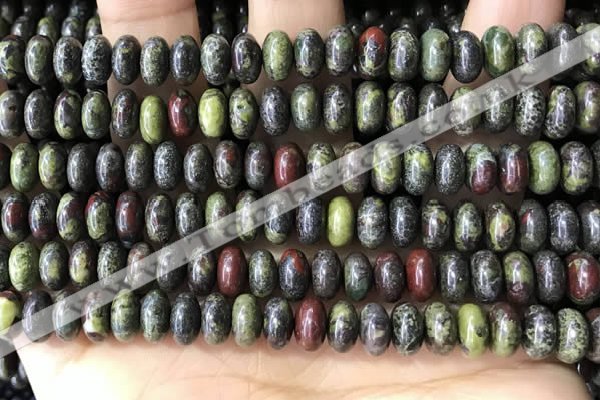 CRB5344 15.5 inches 5*8mm rondelle dragon blood jasper beads