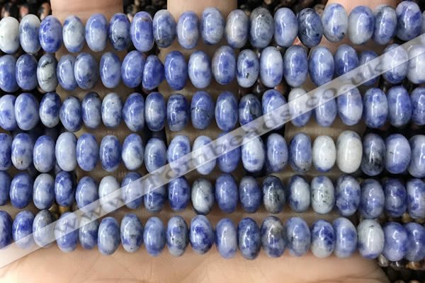 CRB5354 15.5 inches 5*8mm rondelle blue spot stone beads wholesale