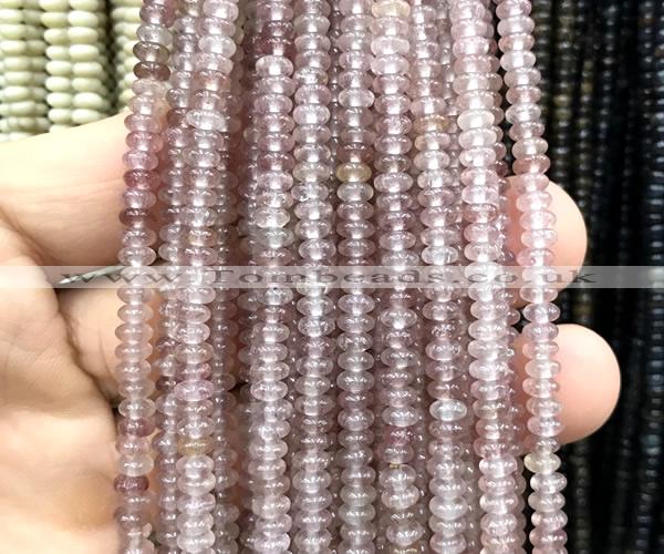 CRB5407 15 inches 2.5*4mm rondelle strawberry quartz beads