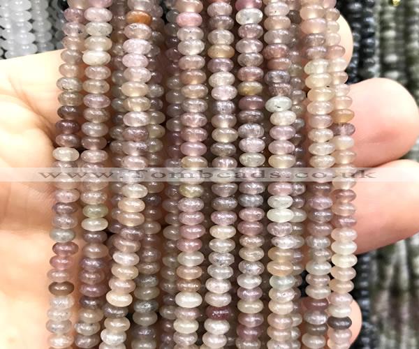 CRB5408 15 inches 2.5*4mm rondelle strawberry quartz beads