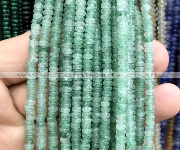 CRB5410 15 inches 2.5*4mm rondelle green strawberry quartz beads