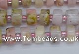 CRB542 15.5 inches 5*8mm tyre natural pink opal gemstone beads