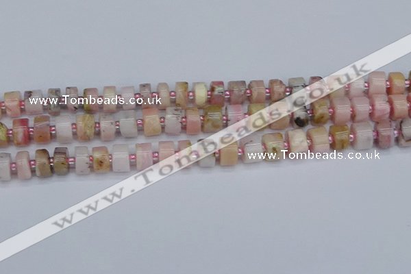 CRB543 15.5 inches 6*10mm tyre natural pink opal gemstone beads