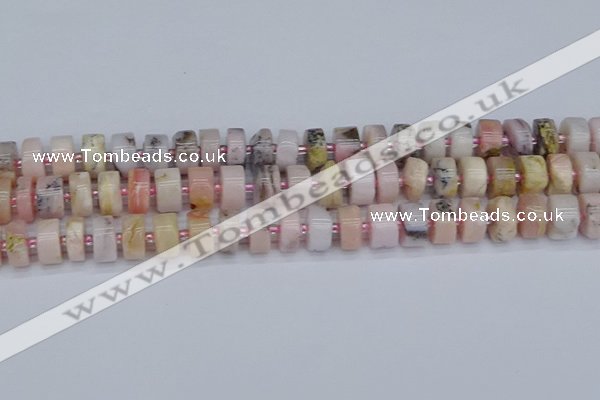 CRB544 15.5 inches 6*12mm tyre natural pink opal gemstone beads