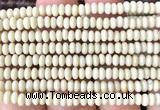 CRB5445 15 inches 2.5*4mm rondelle white fossil jasper beads
