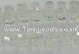 CRB549 15.5 inches 6*10mm faceted rondelle white crystal beads